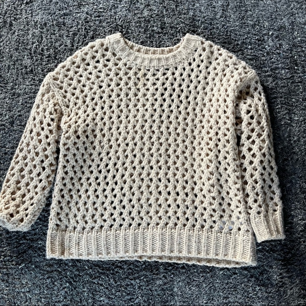 REISS BEIGE OPEN KNIT OVERSIZED 'NATALIE' SWEATER - Picture 4 of 9